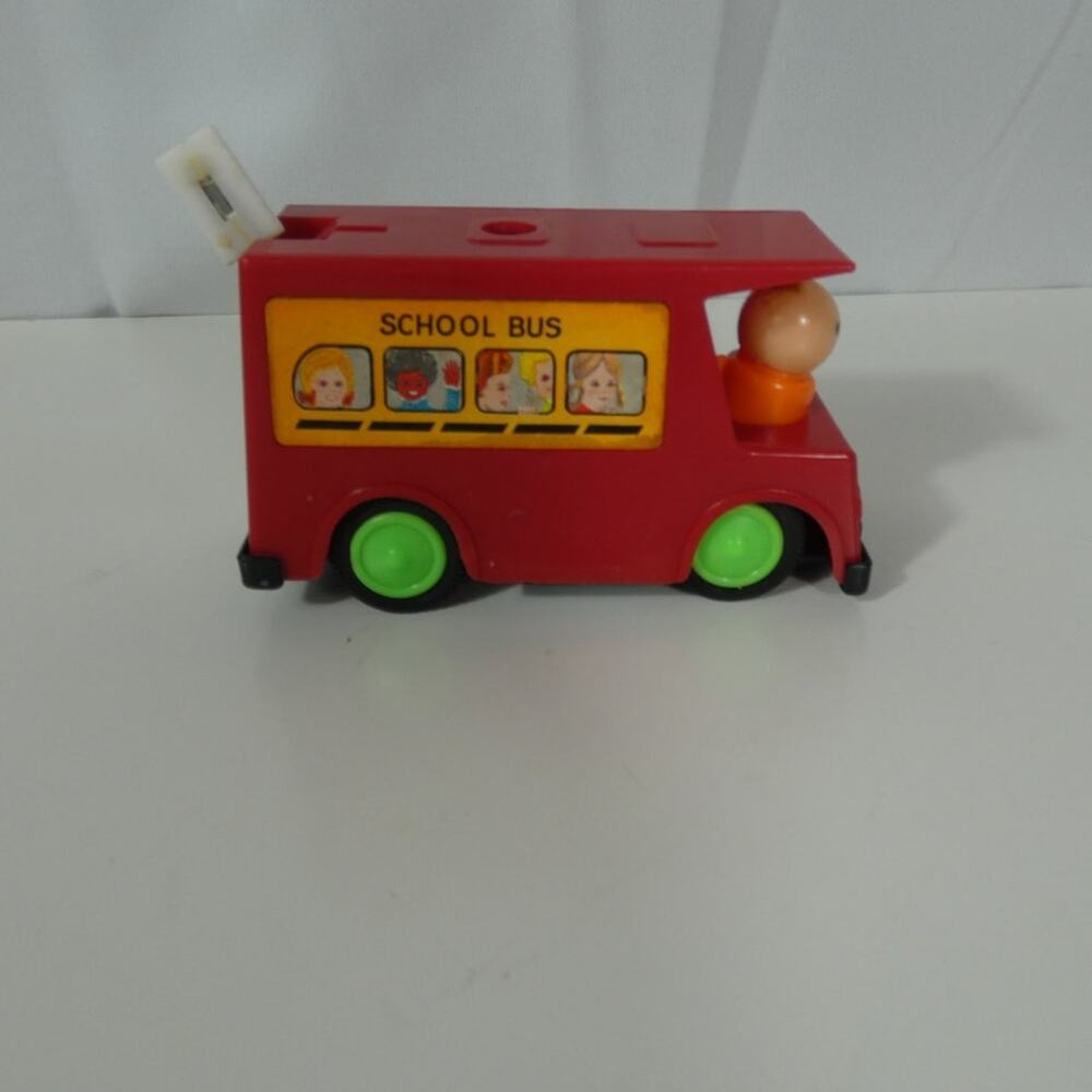 Vintage Durham Zip A Long School Bus Press N Go Action